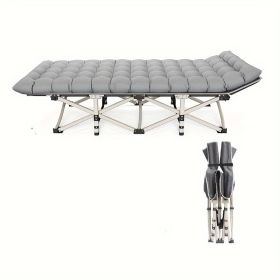 Grey Heavy-duty Folding Camping Bed With Storage Bag Suitable For Travel, Office And RV Travel,Please Note That This Product Is Shipped By Averag (Color: Grey)